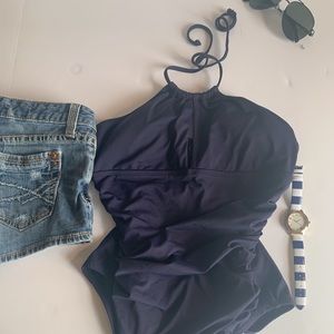 Loft Navy Blue one piece swimsuit
